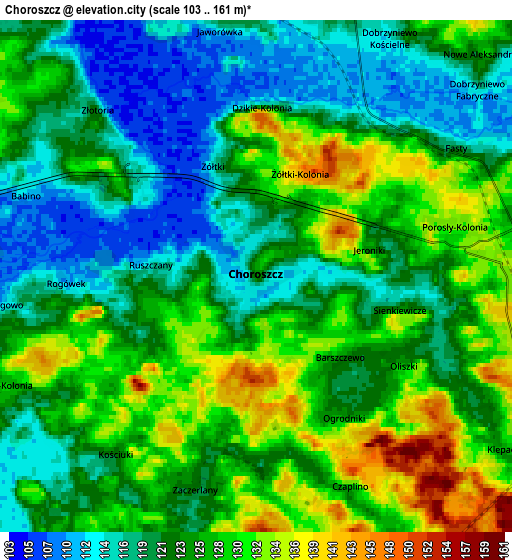 Zoom OUT 2x Choroszcz, Poland elevation map