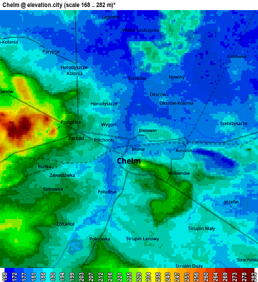 Zoom OUT 2x Chełm, Poland elevation map