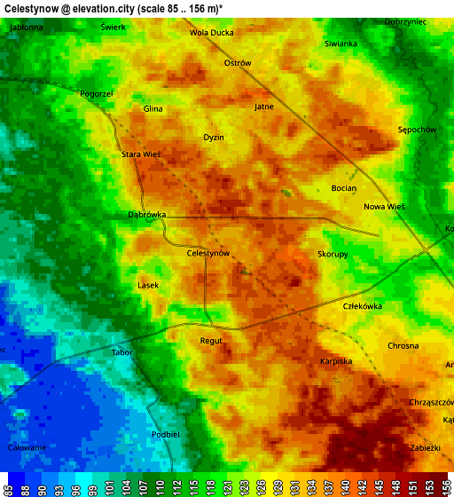 Zoom OUT 2x Celestynów, Poland elevation map