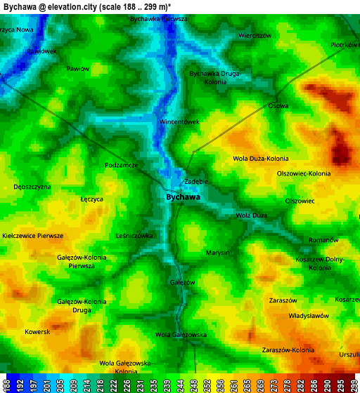 Zoom OUT 2x Bychawa, Poland elevation map