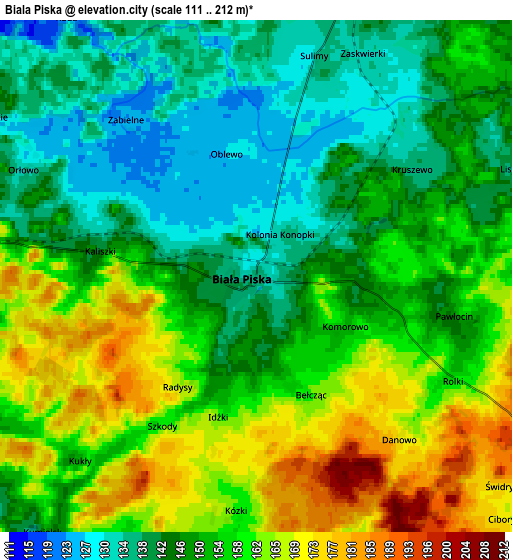 Zoom OUT 2x Biała Piska, Poland elevation map