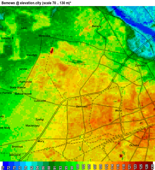 Zoom OUT 2x Bemowo, Poland elevation map