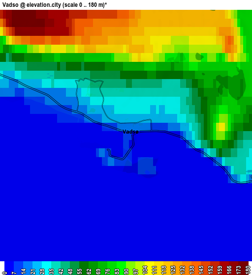 Zoom OUT 2x Vadsø, Norway elevation map