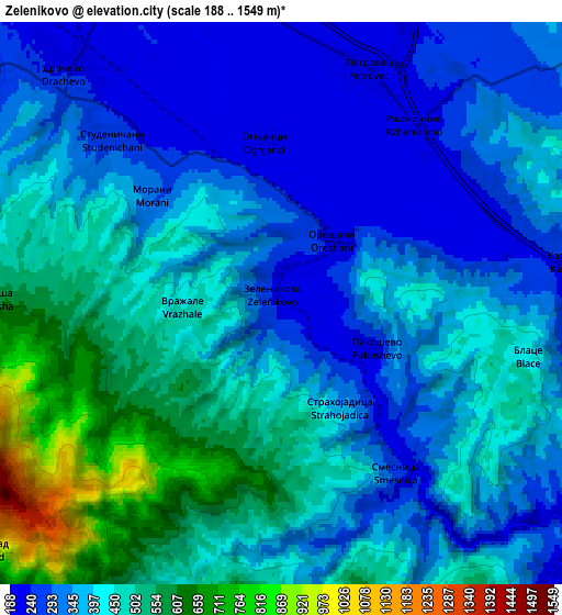 Zoom OUT 2x Zelenikovo, North Macedonia elevation map