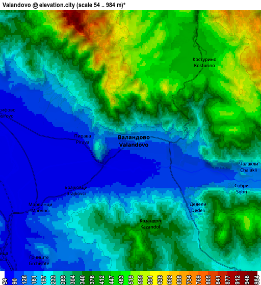 Zoom OUT 2x Valandovo, North Macedonia elevation map