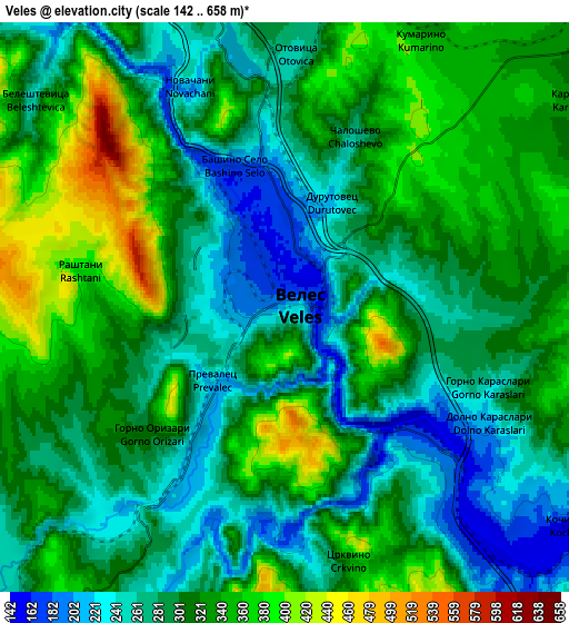 Zoom OUT 2x Veles, North Macedonia elevation map