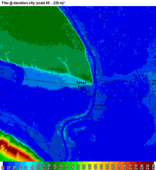 Zoom OUT 2x Titel, Serbia elevation map
