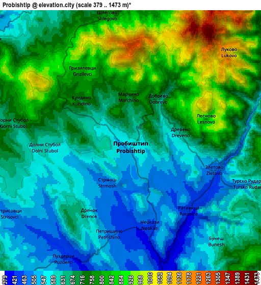 Zoom OUT 2x Probishtip, North Macedonia elevation map