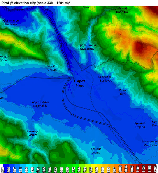 Zoom OUT 2x Pirot, Serbia elevation map