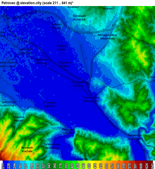 Zoom OUT 2x Петровец, North Macedonia elevation map
