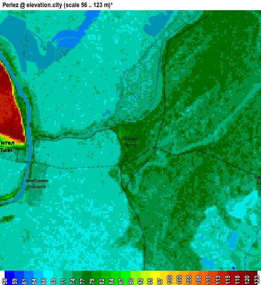 Zoom OUT 2x Perlez, Serbia elevation map