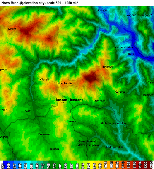 Zoom OUT 2x Novo Brdo, Kosovo elevation map
