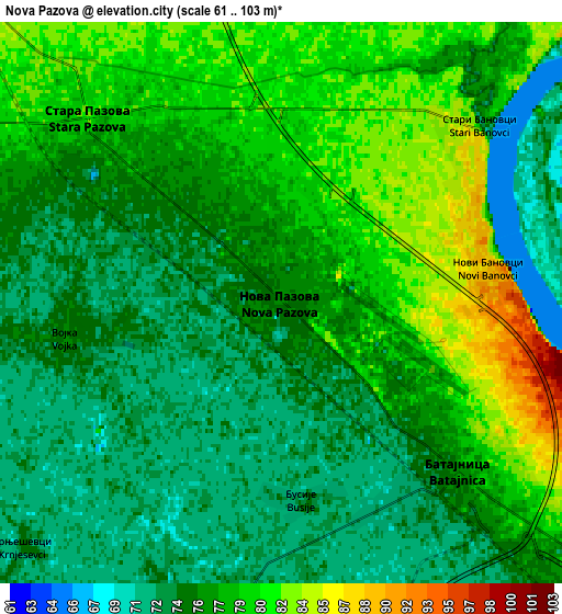 Zoom OUT 2x Nova Pazova, Serbia elevation map