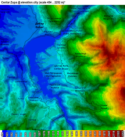 Zoom OUT 2x Centar Župa, North Macedonia elevation map