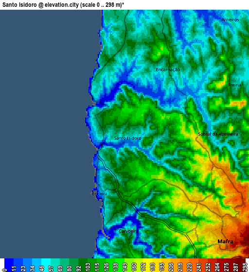 Zoom OUT 2x Santo Isidoro, Portugal elevation map