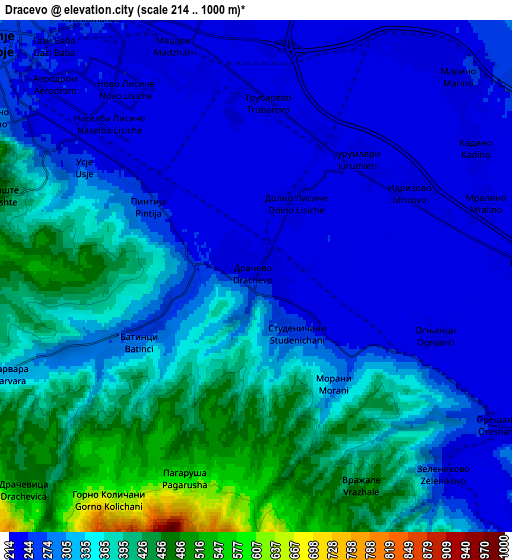 Zoom OUT 2x Dračevo, North Macedonia elevation map