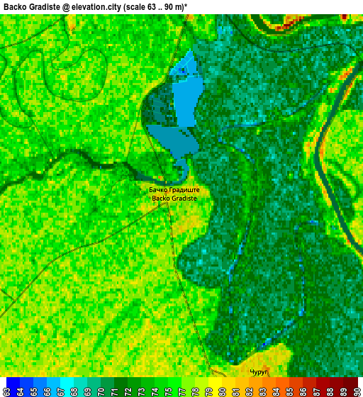Zoom OUT 2x Bačko Gradište, Serbia elevation map
