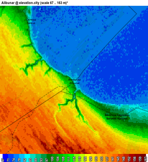 Zoom OUT 2x Alibunar, Serbia elevation map