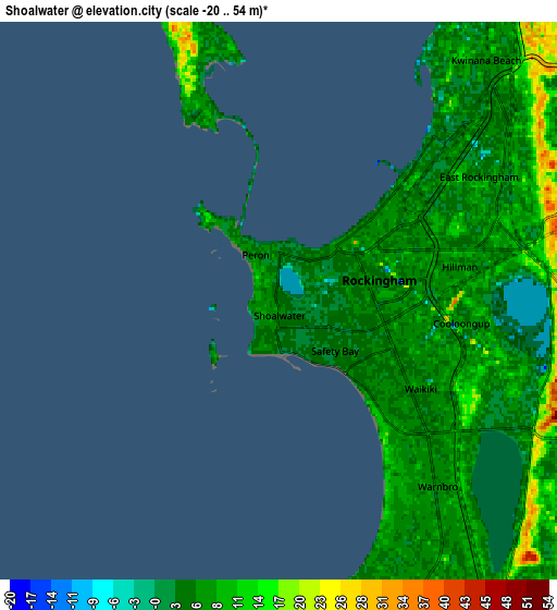 Zoom OUT 2x Shoalwater, Australia elevation map
