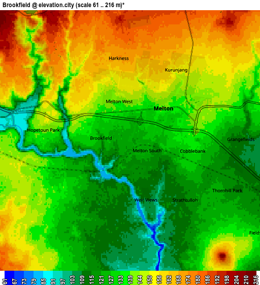 Zoom OUT 2x Brookfield, Australia elevation map