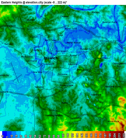 Zoom OUT 2x Eastern Heights, Australia elevation map