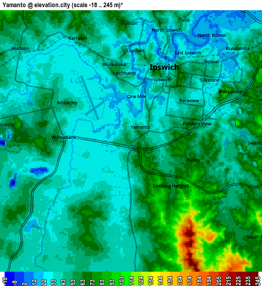 Zoom OUT 2x Yamanto, Australia elevation map