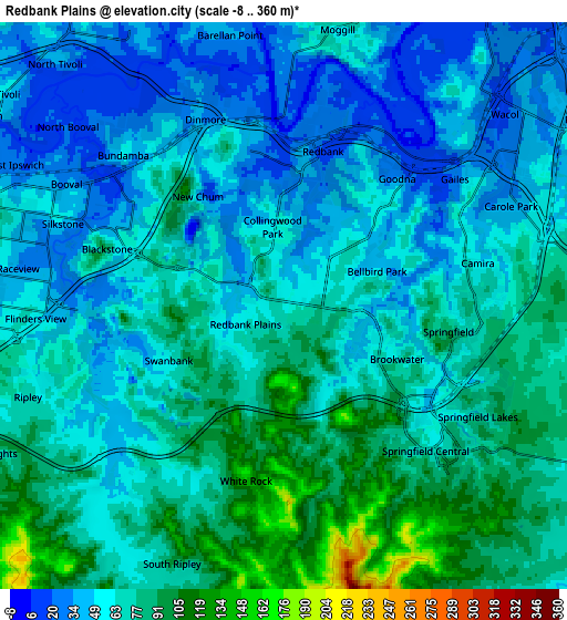 Zoom OUT 2x Redbank Plains, Australia elevation map