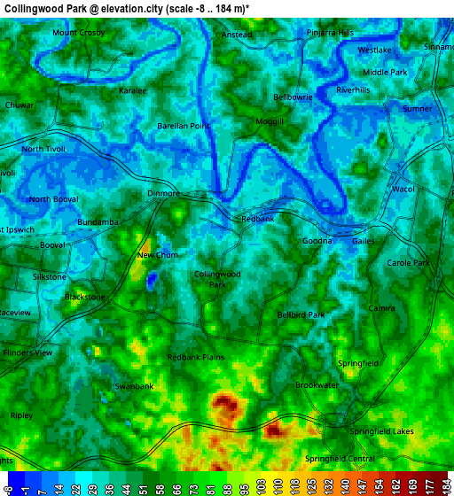 Zoom OUT 2x Collingwood Park, Australia elevation map