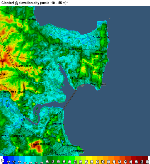 Zoom OUT 2x Clontarf, Australia elevation map