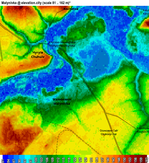 Zoom OUT 2x Malynivka, Ukraine elevation map