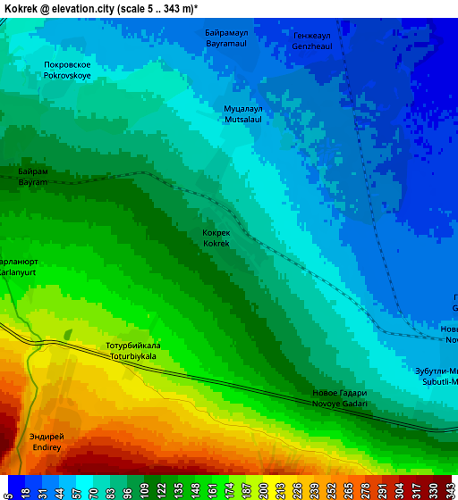 Zoom OUT 2x Kokrek, Russia elevation map