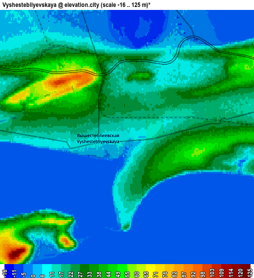 Zoom OUT 2x Vyshestebliyevskaya, Russia elevation map