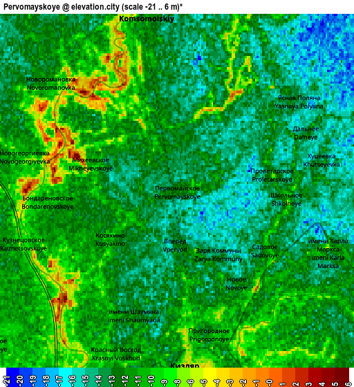 Zoom OUT 2x Pervomayskoye, Russia elevation map