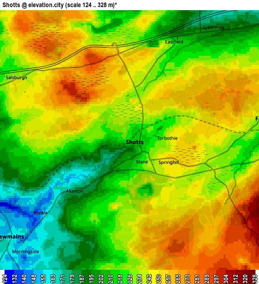 Zoom OUT 2x Shotts, United Kingdom elevation map