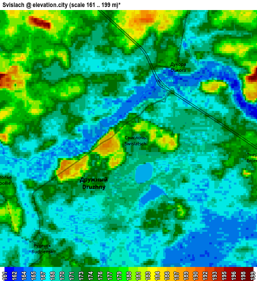 Zoom OUT 2x Svislach, Belarus elevation map