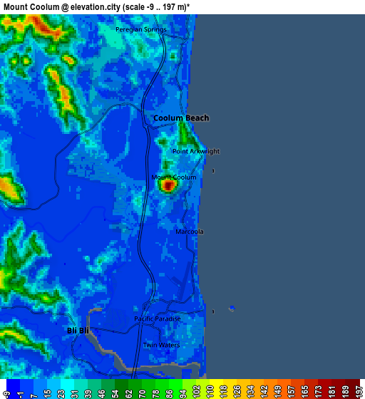 Zoom OUT 2x Mount Coolum, Australia elevation map