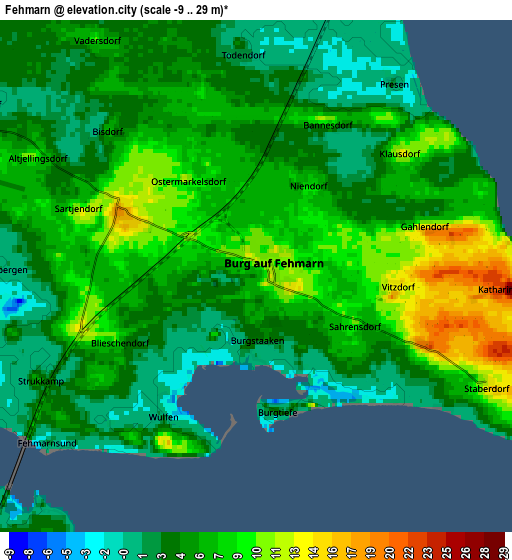 Zoom OUT 2x Fehmarn, Germany elevation map