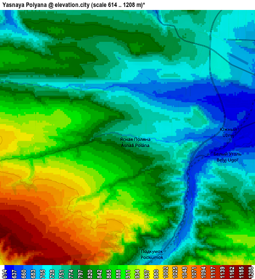 Zoom OUT 2x Yasnaya Polyana, Russia elevation map