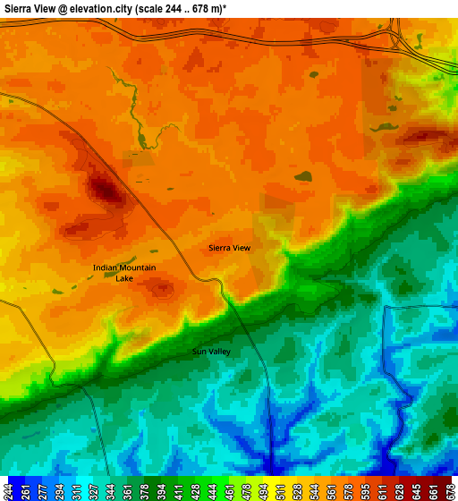 Zoom OUT 2x Sierra View, United States elevation map