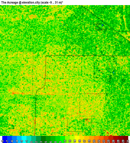 Zoom OUT 2x The Acreage, United States elevation map