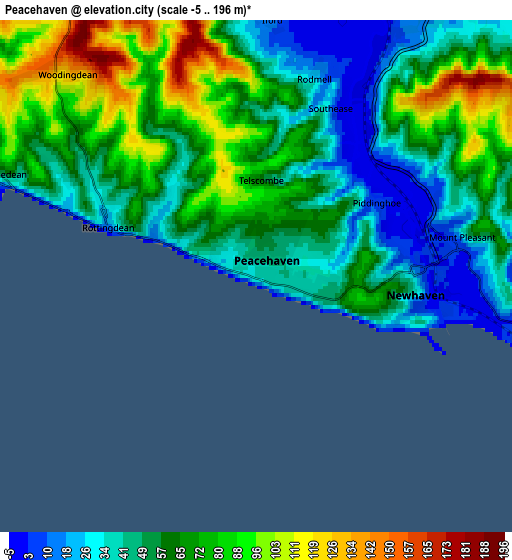 Zoom OUT 2x Peacehaven, United Kingdom elevation map