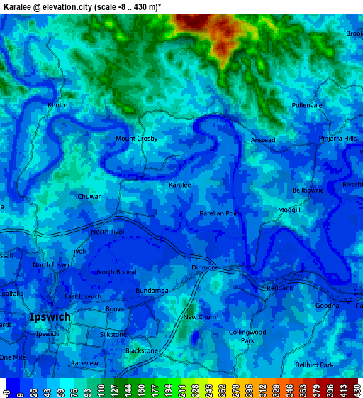 Zoom OUT 2x Karalee, Australia elevation map