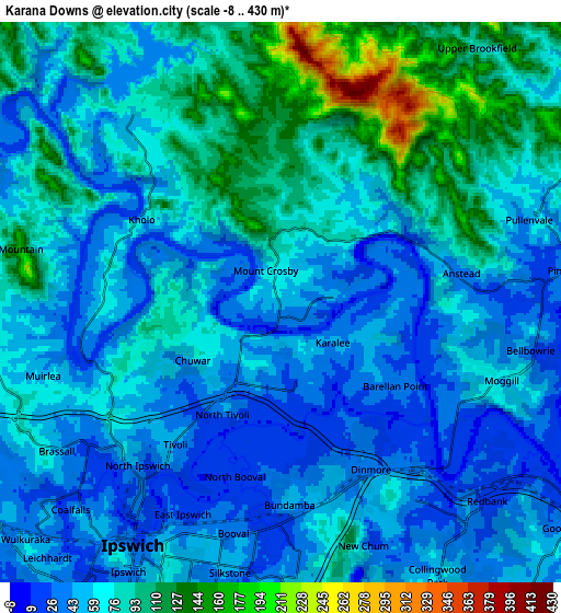 Zoom OUT 2x Karana Downs, Australia elevation map