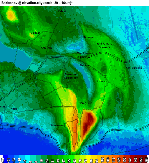 Zoom OUT 2x Bakıxanov, Azerbaijan elevation map