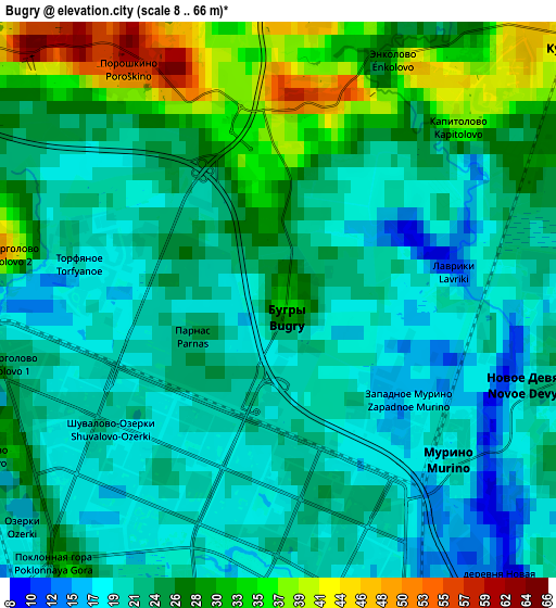 Zoom OUT 2x Bugry, Russia elevation map