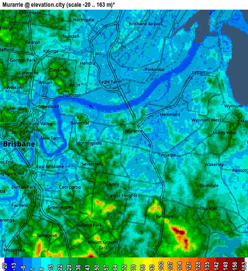 Zoom OUT 2x Murarrie, Australia elevation map