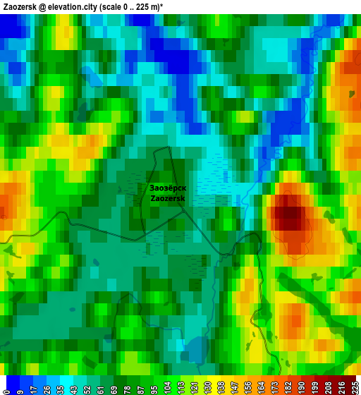 Zoom OUT 2x Zaozërsk, Russia elevation map