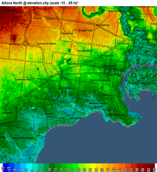 Zoom OUT 2x Altona North, Australia elevation map