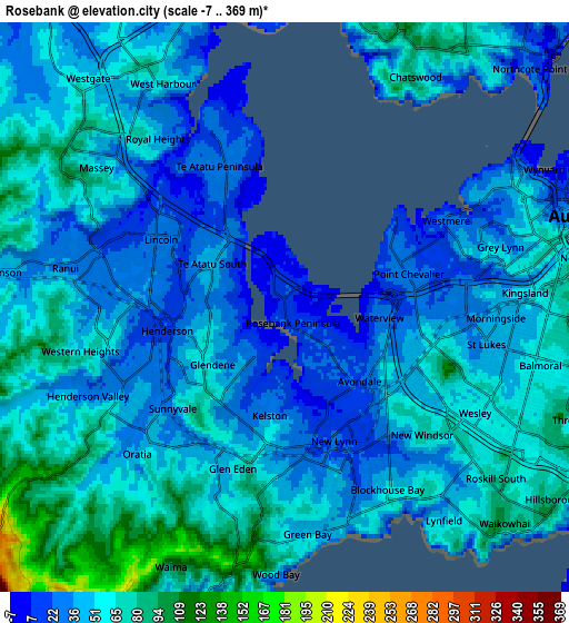 Zoom OUT 2x Rosebank, New Zealand elevation map
