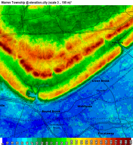 Zoom OUT 2x Warren Township, United States elevation map